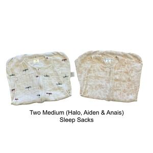 Baby Sleep Sack Lot: Halo,‎ Aiden + Anais, Medium, Wearable Blanket, Muslin